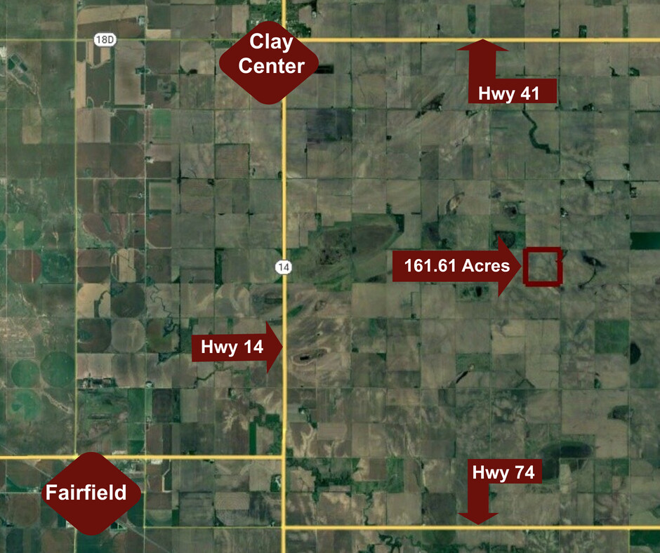 Clay County Nebraska Pivot Irrigated Farmland map